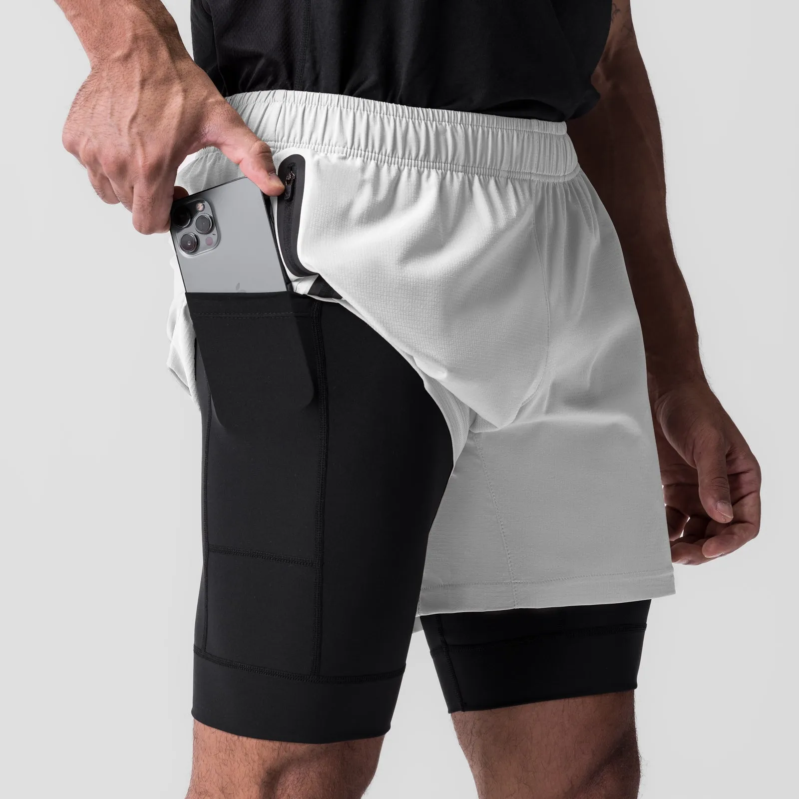 0784. Ultralite™ 6" Liner Short   - White/Black