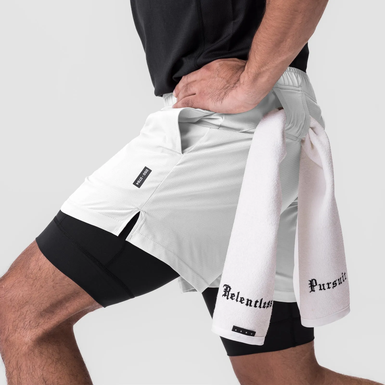 0784. Ultralite™ 6" Liner Short   - White/Black