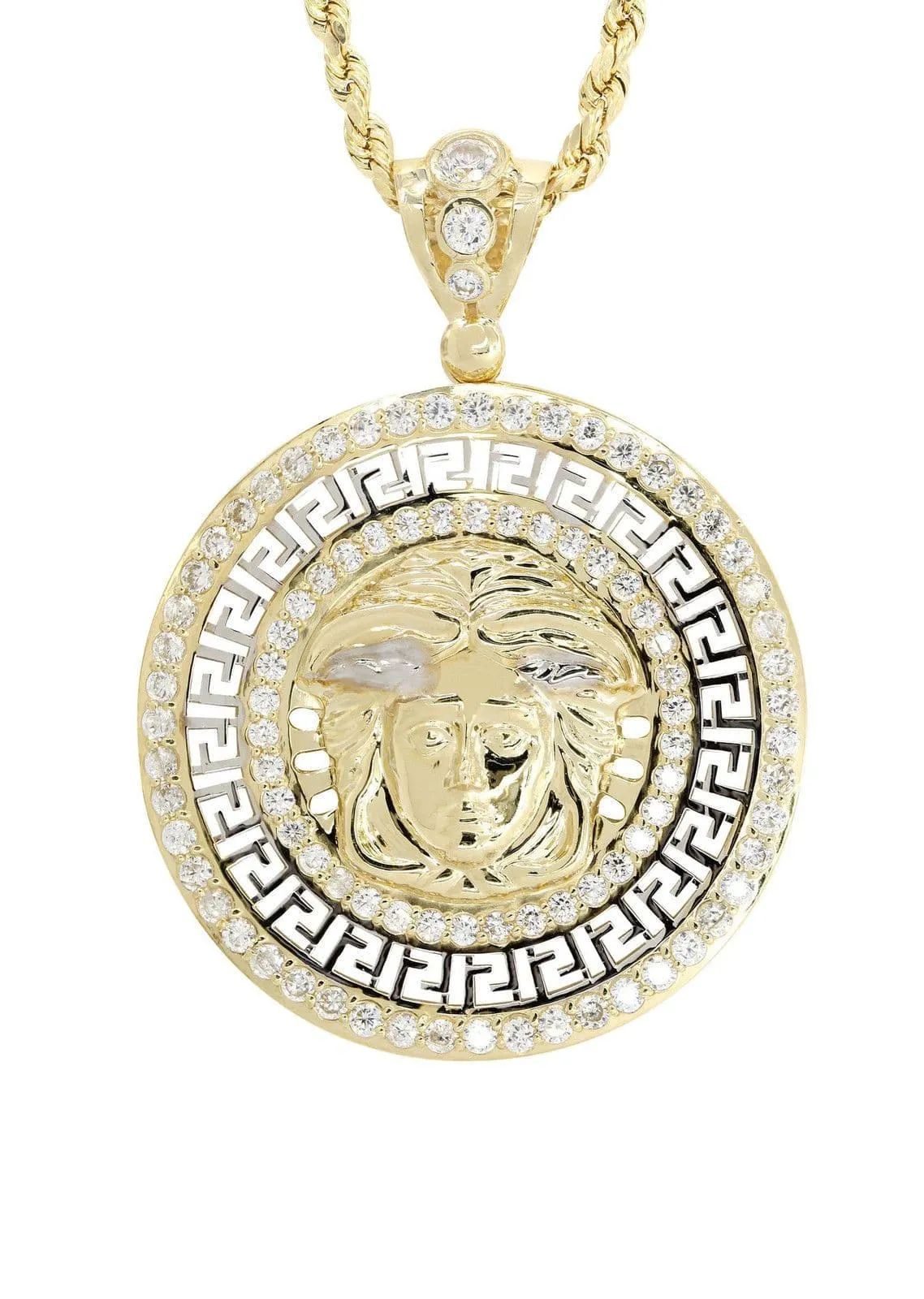 10K Yellow Gold Medusa Style Necklace | Appx. 14.4 Grams