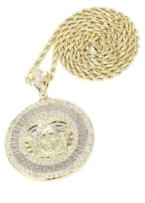 10K Yellow Gold Medusa Style Necklace | Appx. 14.4 Grams