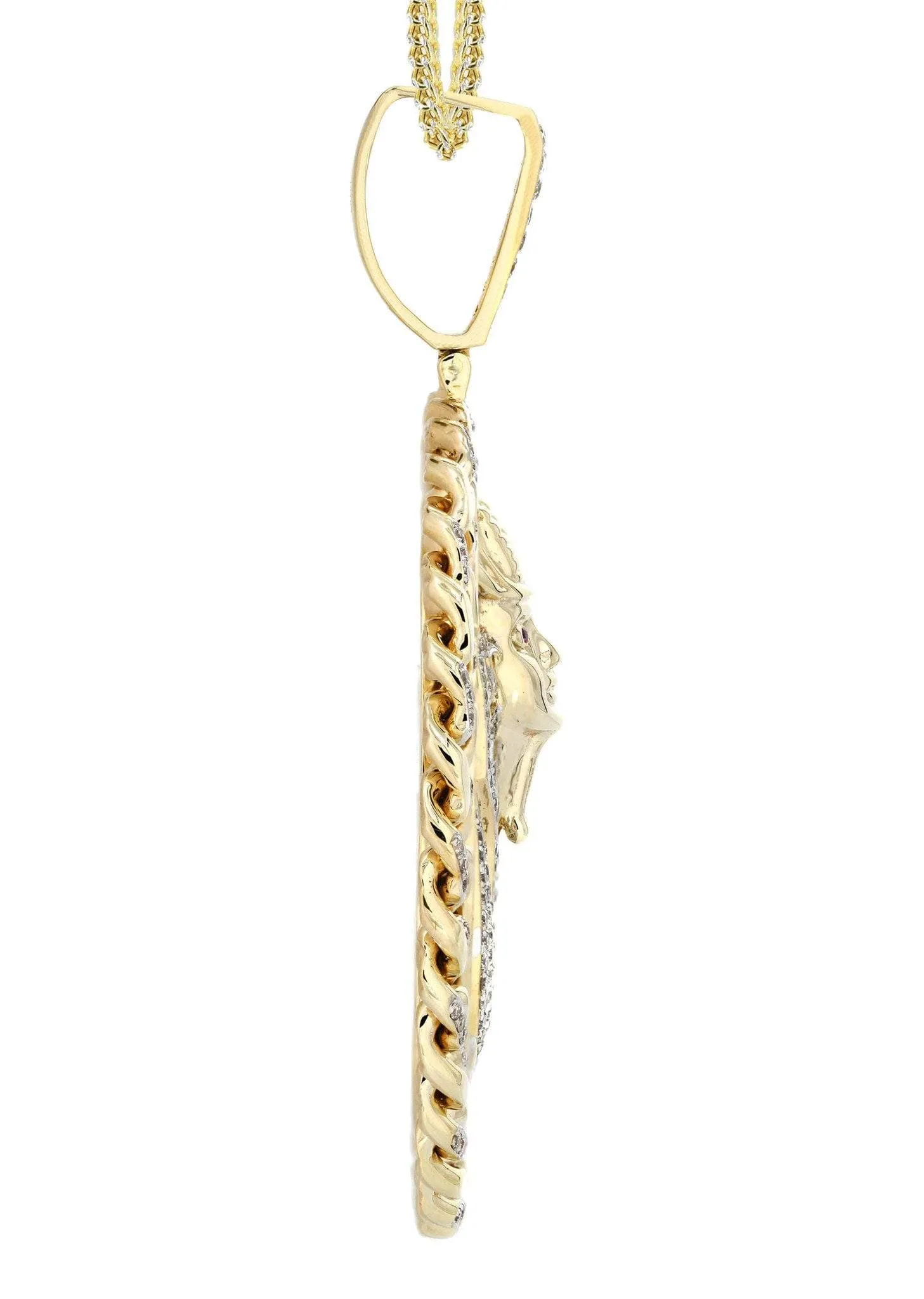 10K Yellow Gold Pharaoh Diamond Necklace  | 4.44 Carats