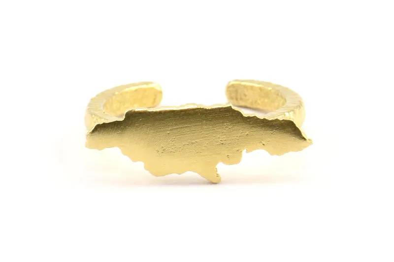 2 Raw Brass Adjustable Jamaica Ring Setting (22x8mm) U138