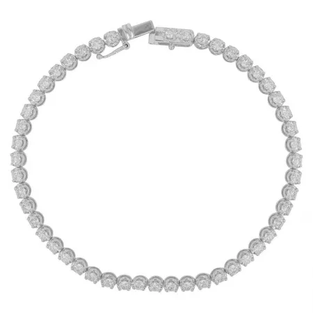 2.86ct Buttercup Setting Diamond Tennis Bracelet