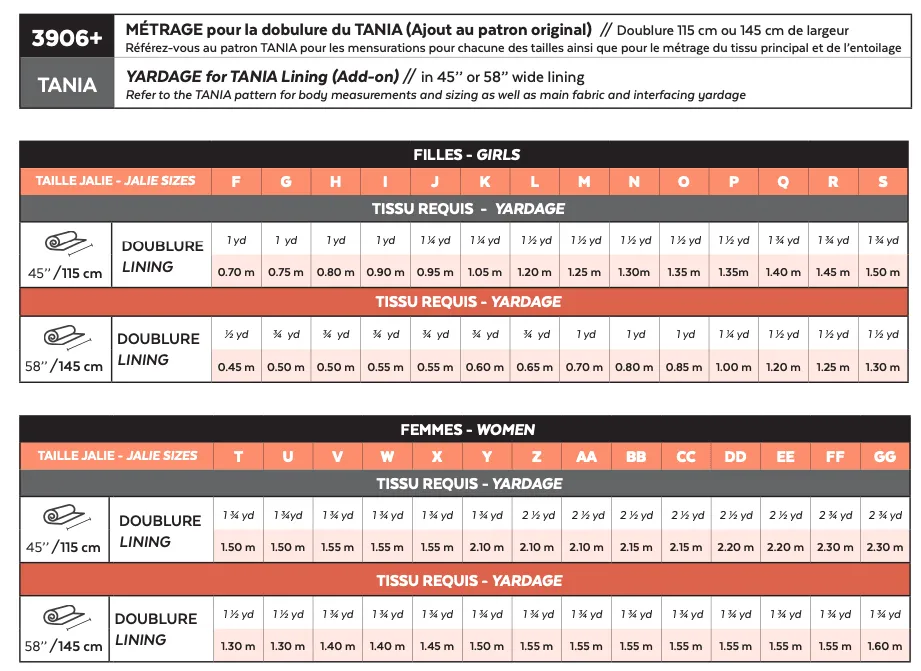 3906a // TANIA Lining ADD-ON