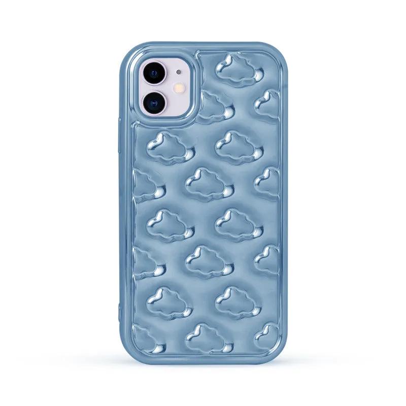 3D Cute Cloud Pattern Back Cover for Apple iPhone 12