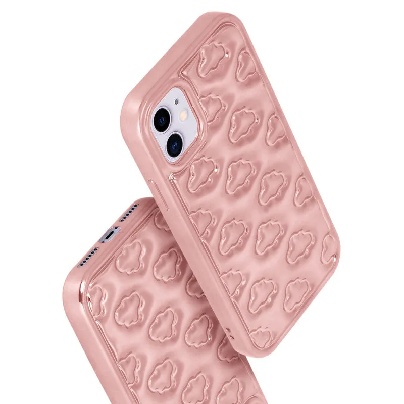 3D Cute Cloud Pattern Back Cover for Apple iPhone 12