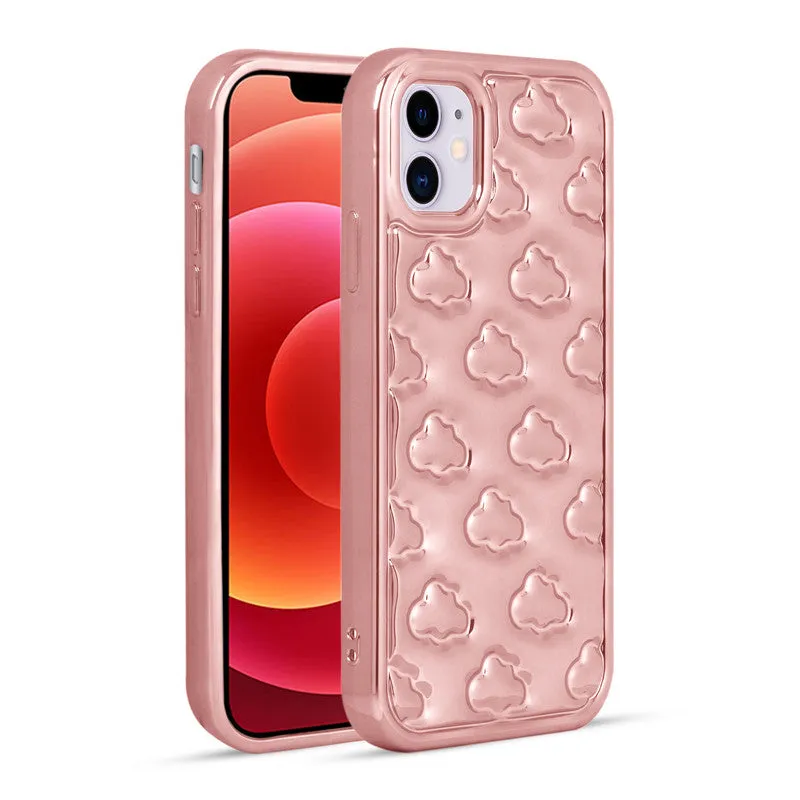 3D Cute Cloud Pattern Back Cover for Apple iPhone 12