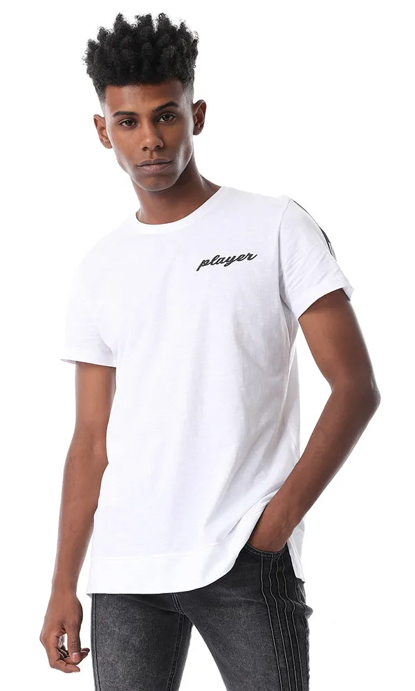 53197 Tremdy Player Printed White Tee