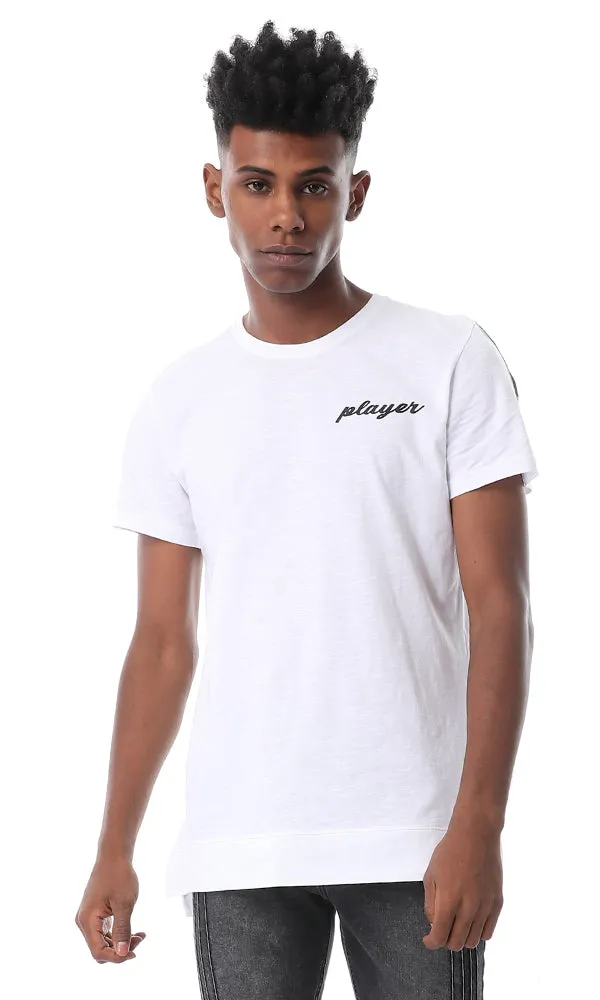 53197 Tremdy Player Printed White Tee