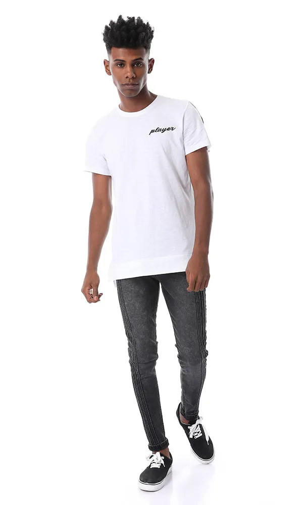 53197 Tremdy Player Printed White Tee