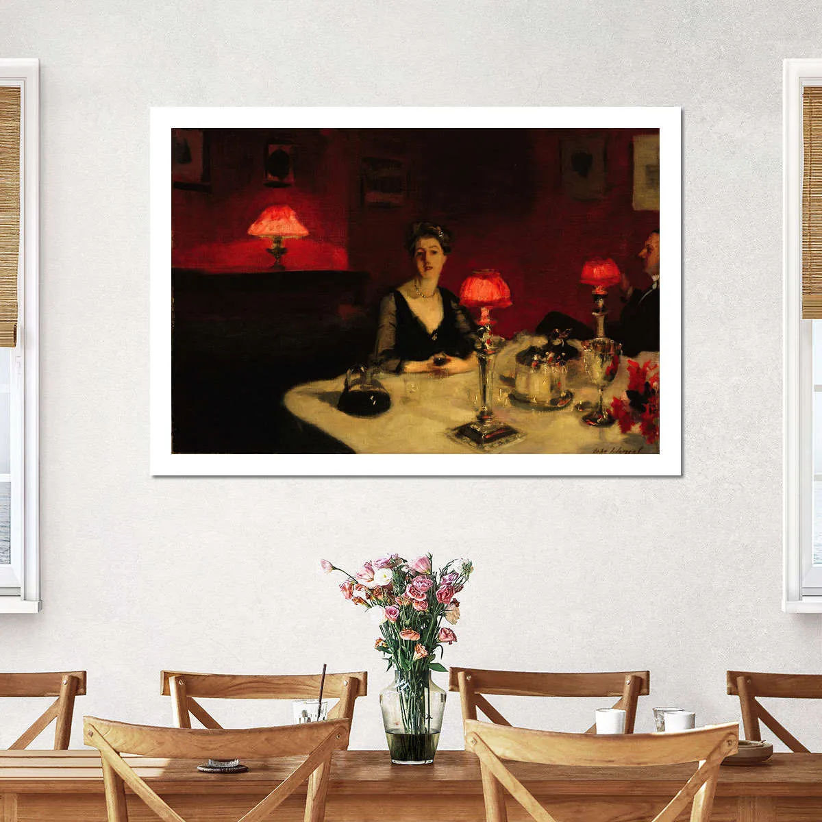 A Dinner Table At Night Wall Art