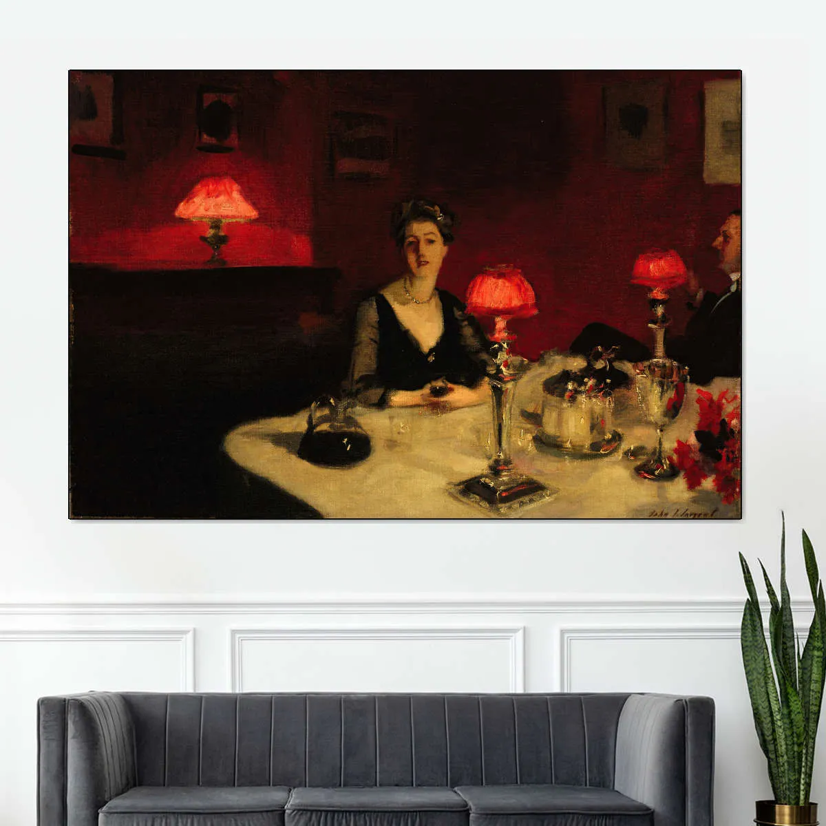 A Dinner Table At Night Wall Art