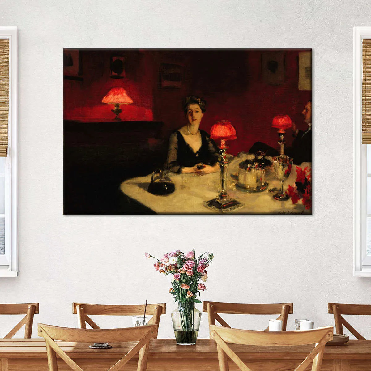 A Dinner Table At Night Wall Art