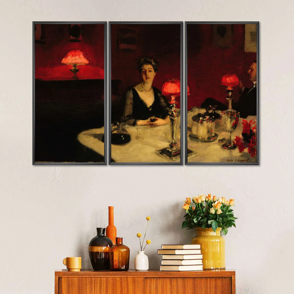 A Dinner Table At Night Wall Art