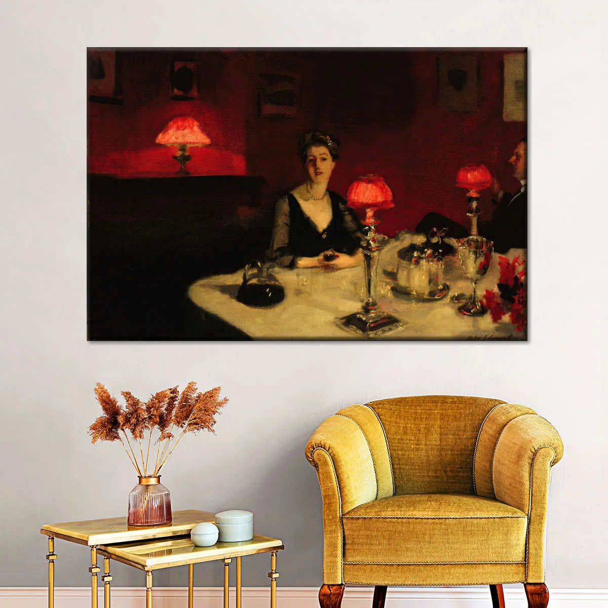 A Dinner Table At Night Wall Art