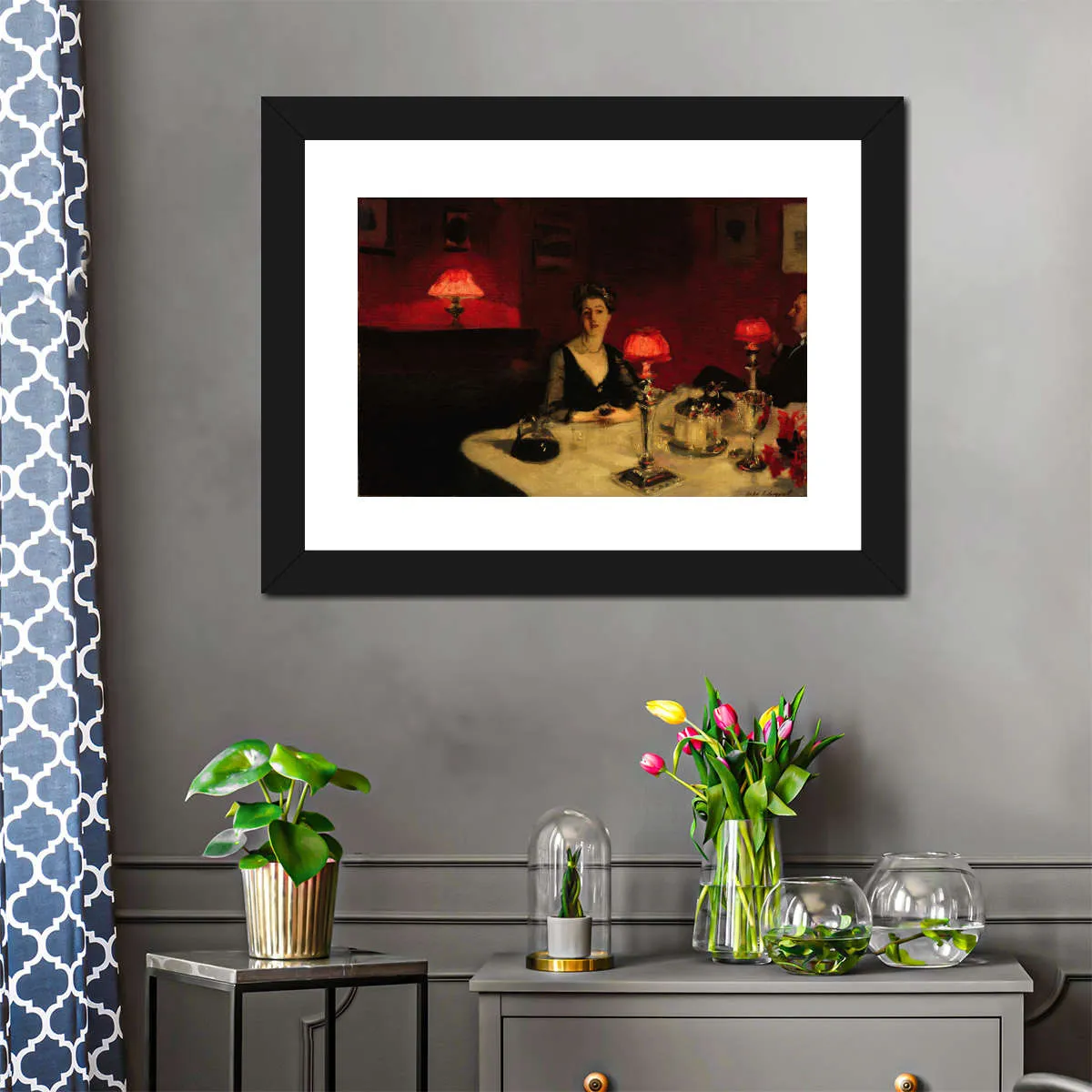 A Dinner Table At Night Wall Art