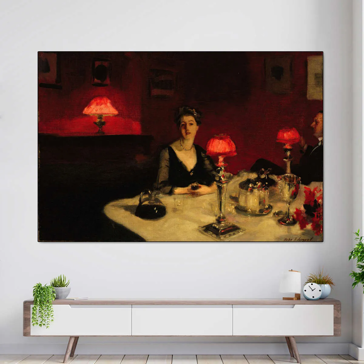 A Dinner Table At Night Wall Art