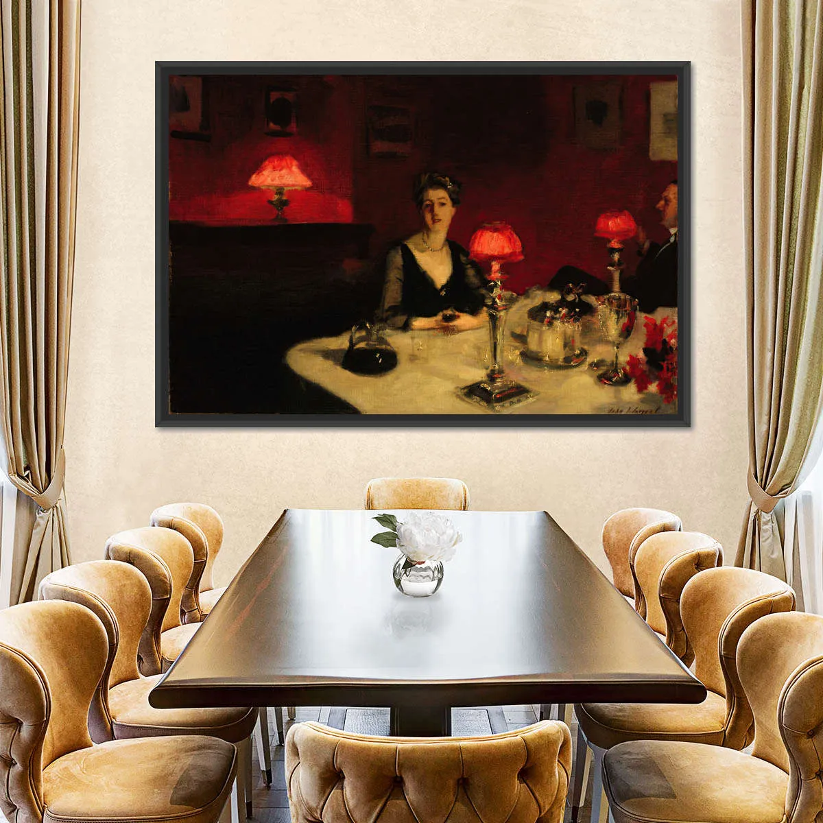 A Dinner Table At Night Wall Art