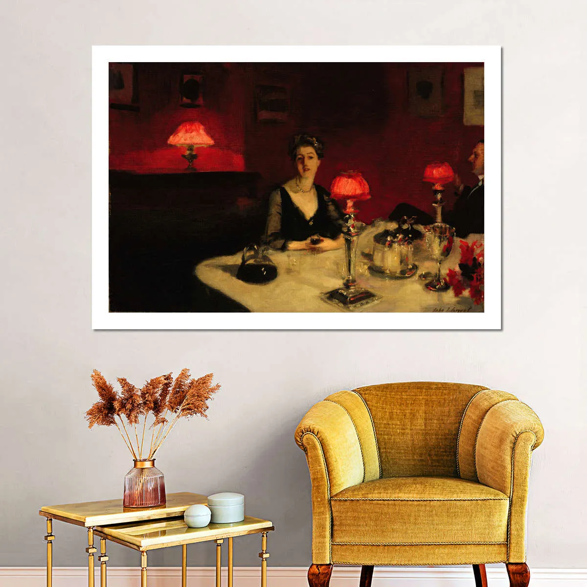 A Dinner Table At Night Wall Art