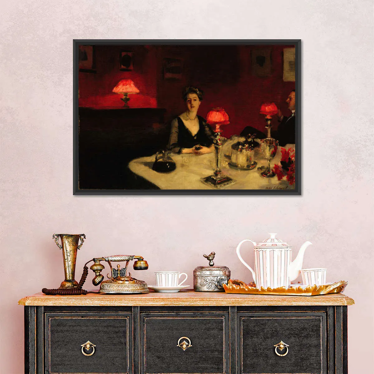 A Dinner Table At Night Wall Art