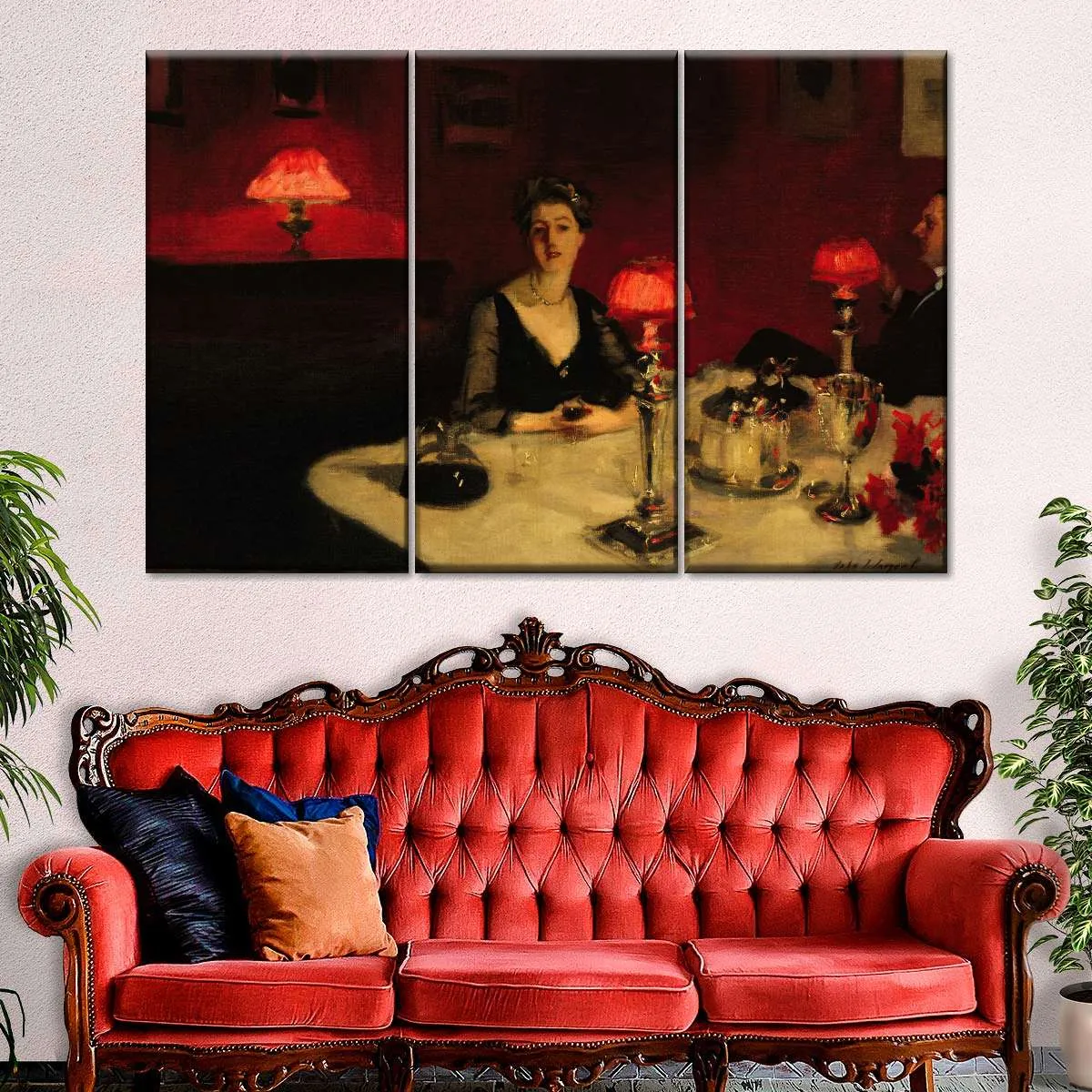 A Dinner Table At Night Wall Art