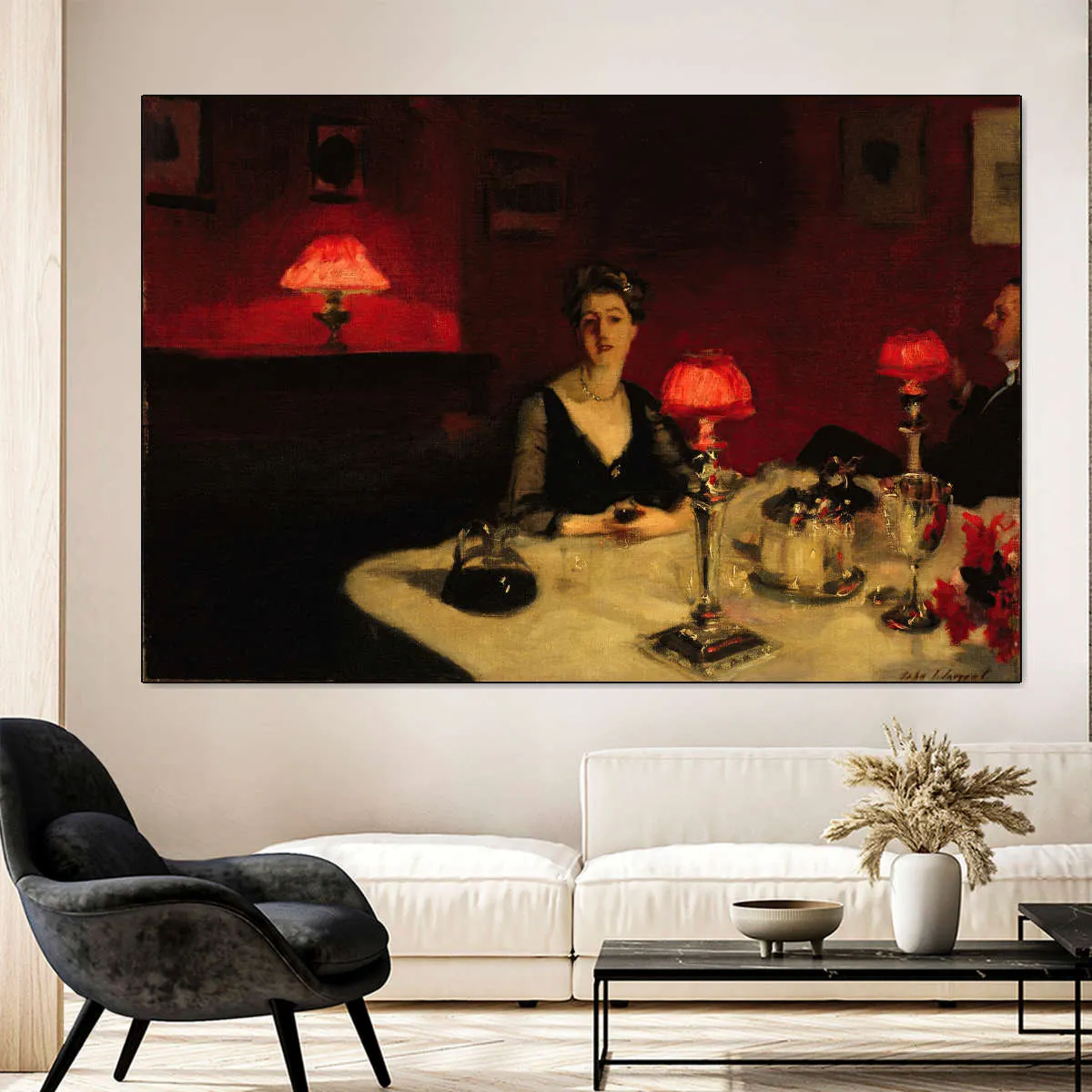 A Dinner Table At Night Wall Art