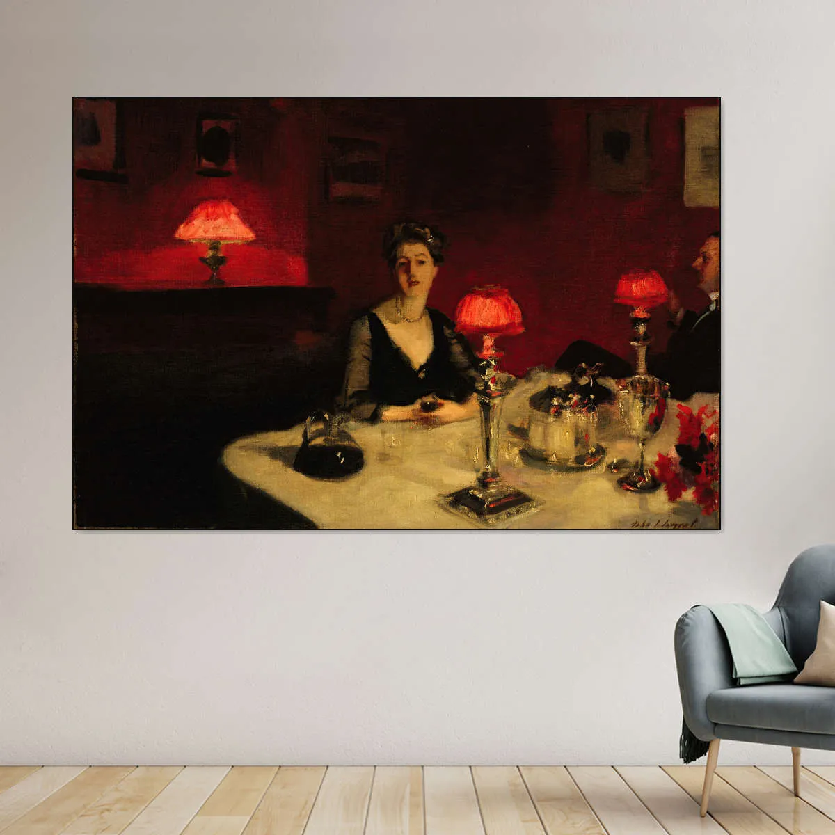 A Dinner Table At Night Wall Art