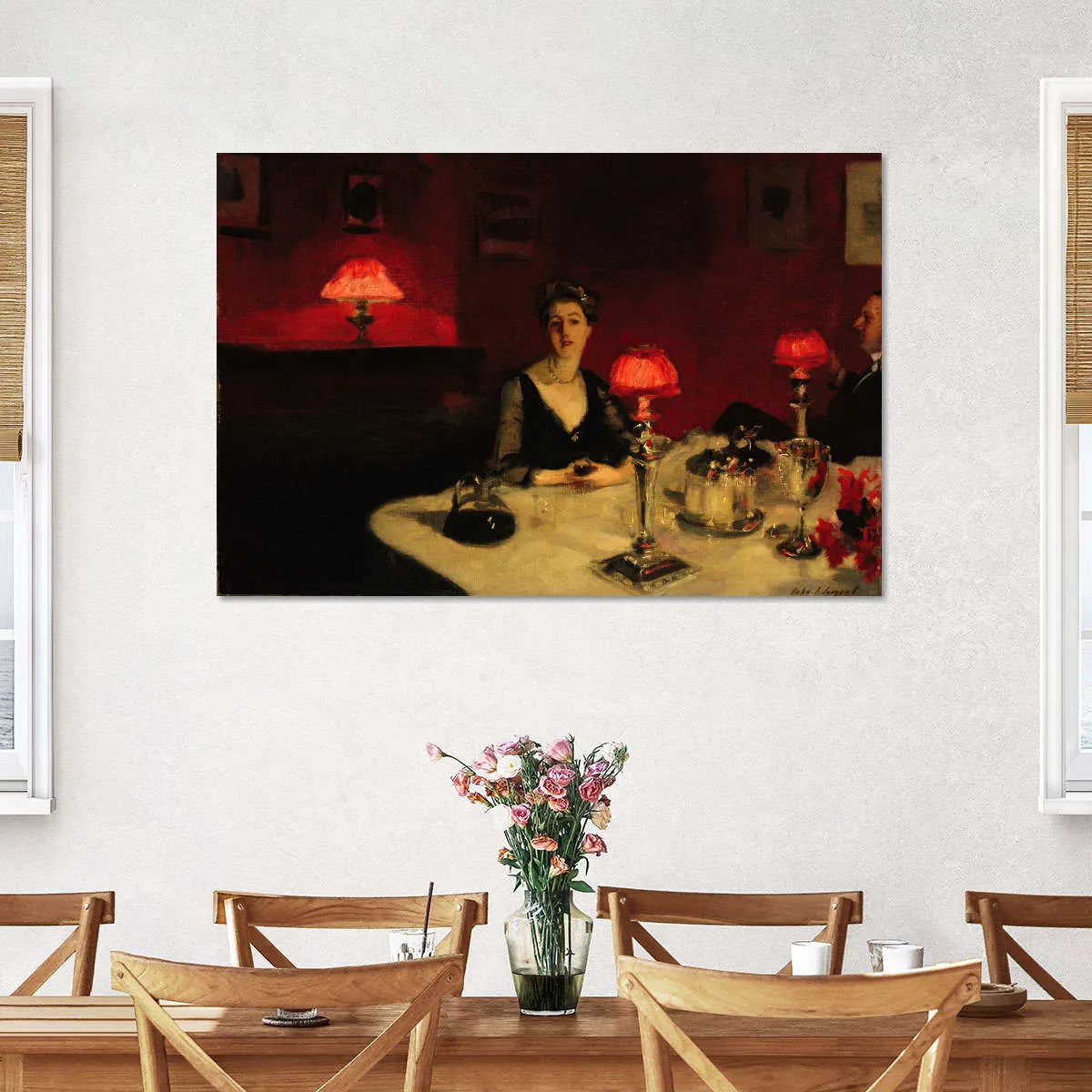 A Dinner Table At Night Wall Art