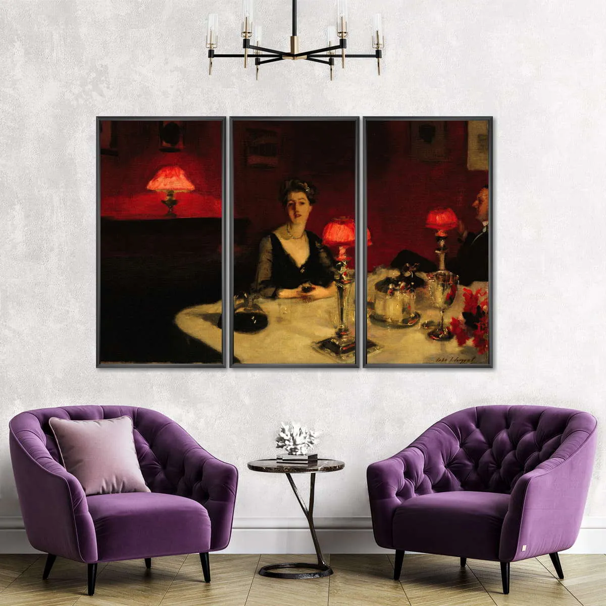 A Dinner Table At Night Wall Art