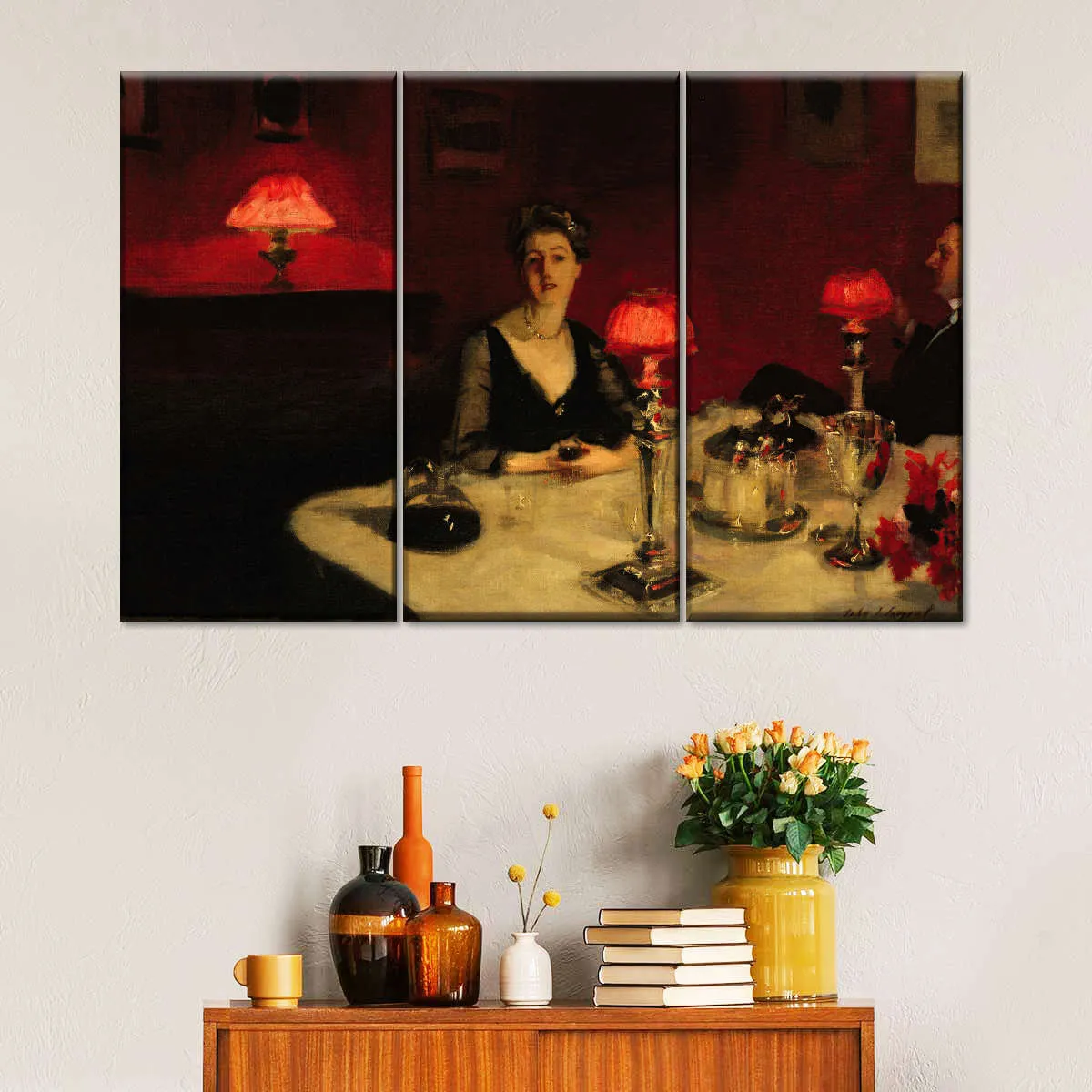 A Dinner Table At Night Wall Art