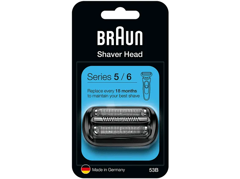 Accesorio afeitadora - Braun 53B, Para Series 5 y 6, Cabezal, Negro