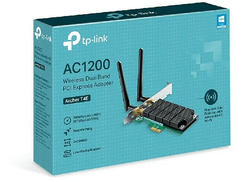 Adaptador Wi-Fi USB - TP Link Archer T4E, PCI Express / WLAN,Negro