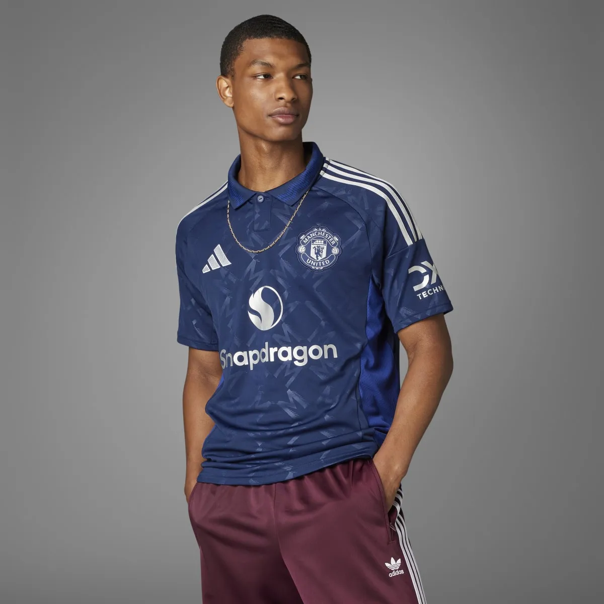 adidas Manchester United FC Official 2024/25 Away Jersey - Adult - Blue