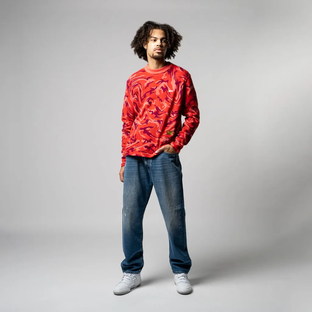 Advisory Board Crystals Camo Crewneck - Red