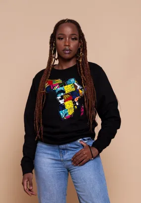 African Map Black Sweatshirt Top