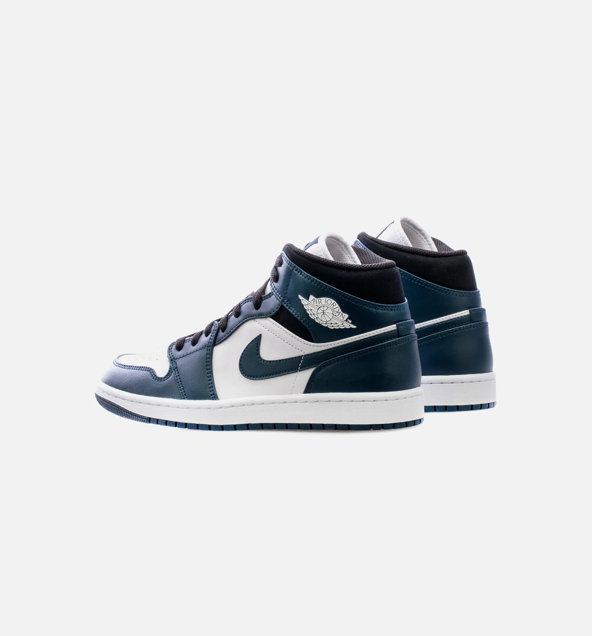 Air Jordan 1 Mid Dark Teal Mens Lifestyle Shoes - Black/ Armory Navy