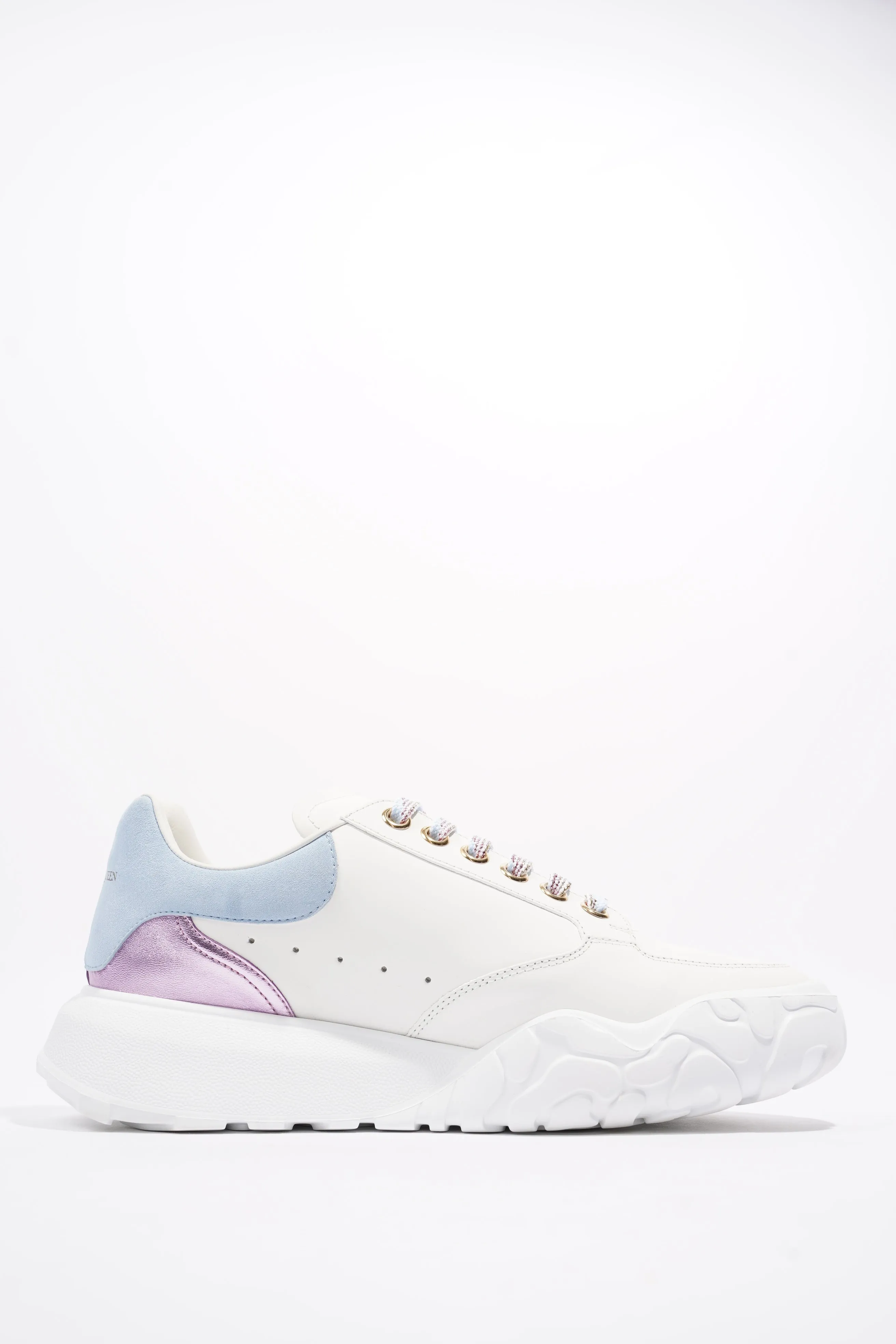 Alexander McQueen Oversized Court Sneaker White / Light Blue / Pink Leather EU 40 UK 7