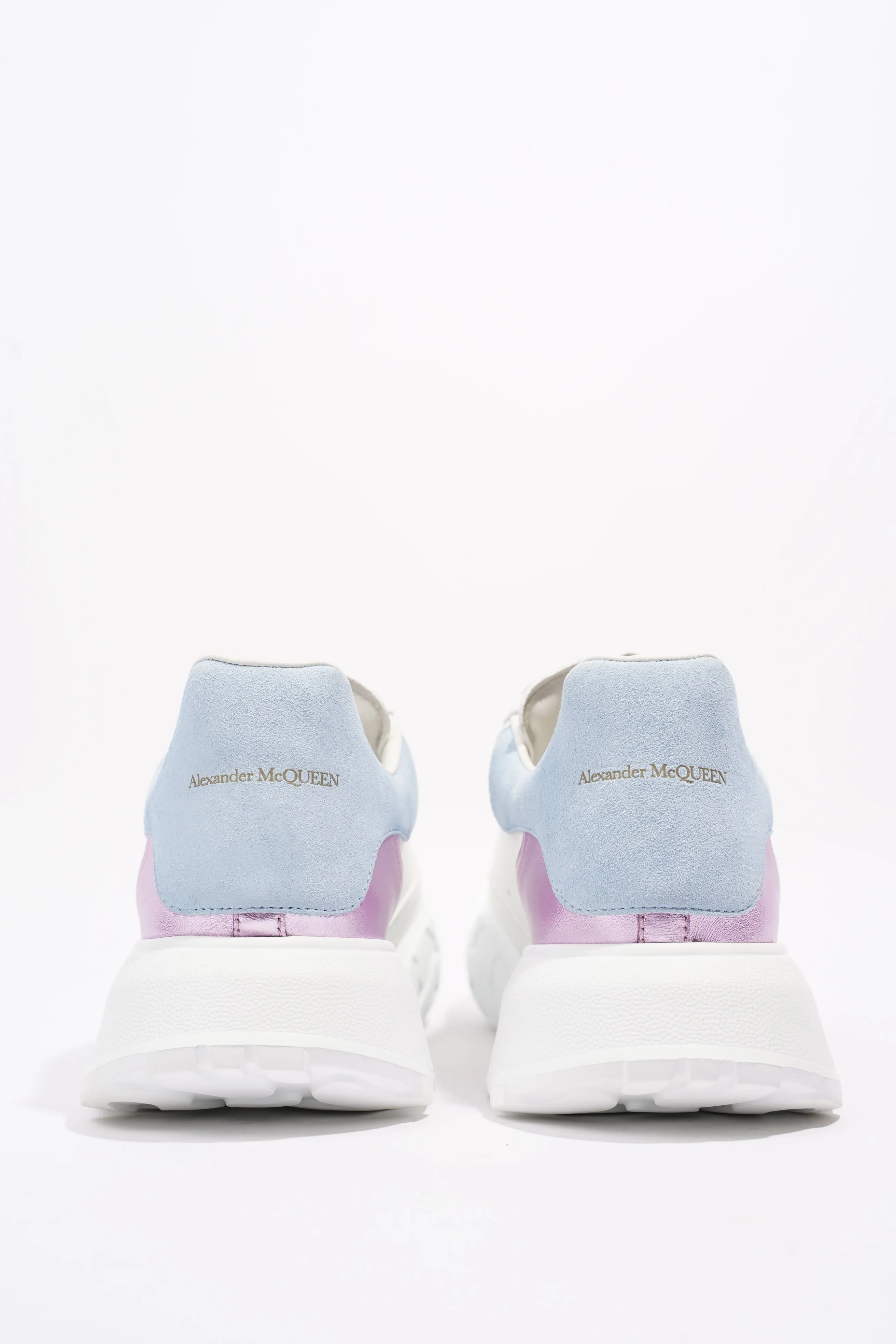 Alexander McQueen Oversized Court Sneaker White / Light Blue / Pink Leather EU 40 UK 7