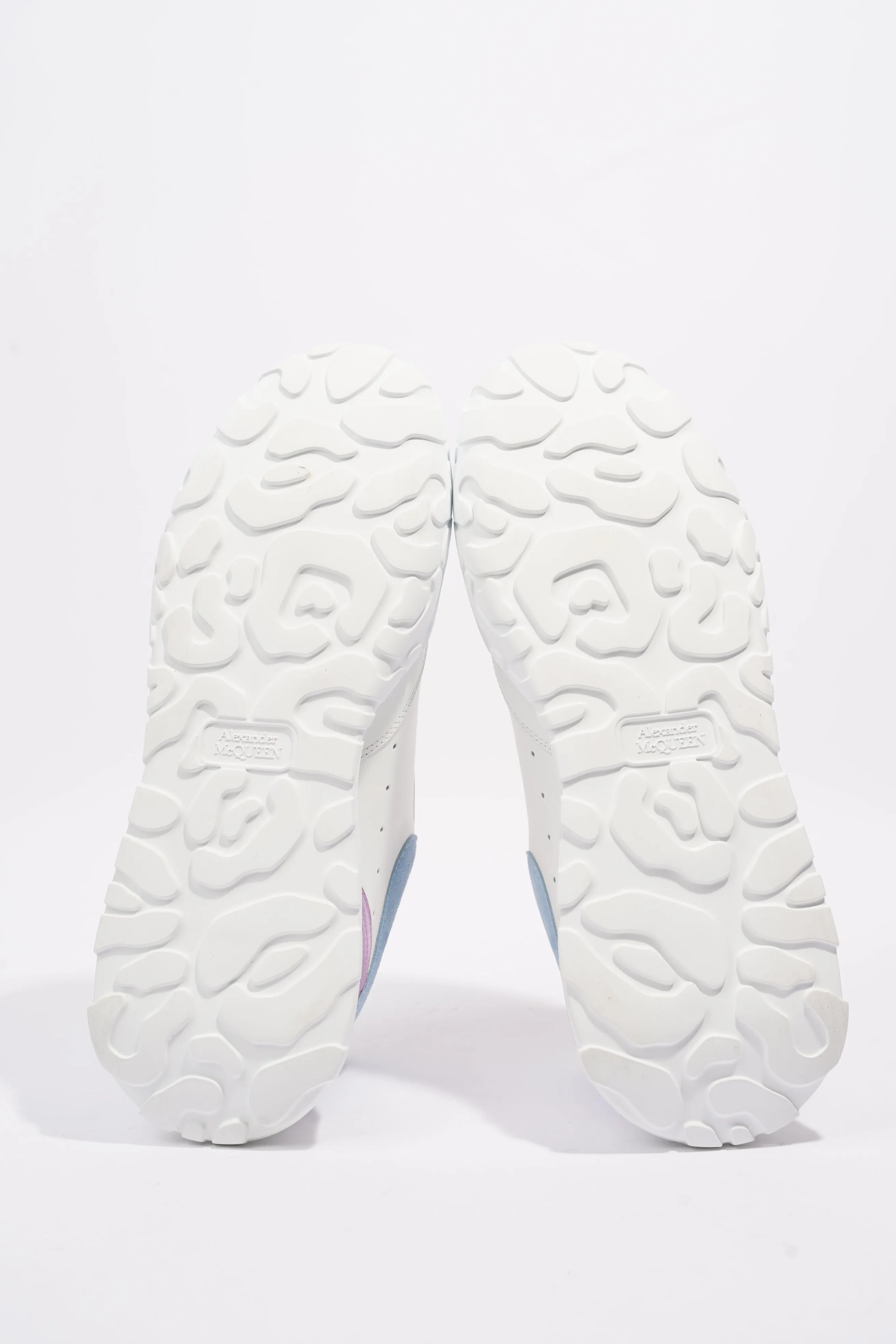 Alexander McQueen Oversized Court Sneaker White / Light Blue / Pink Leather EU 40 UK 7