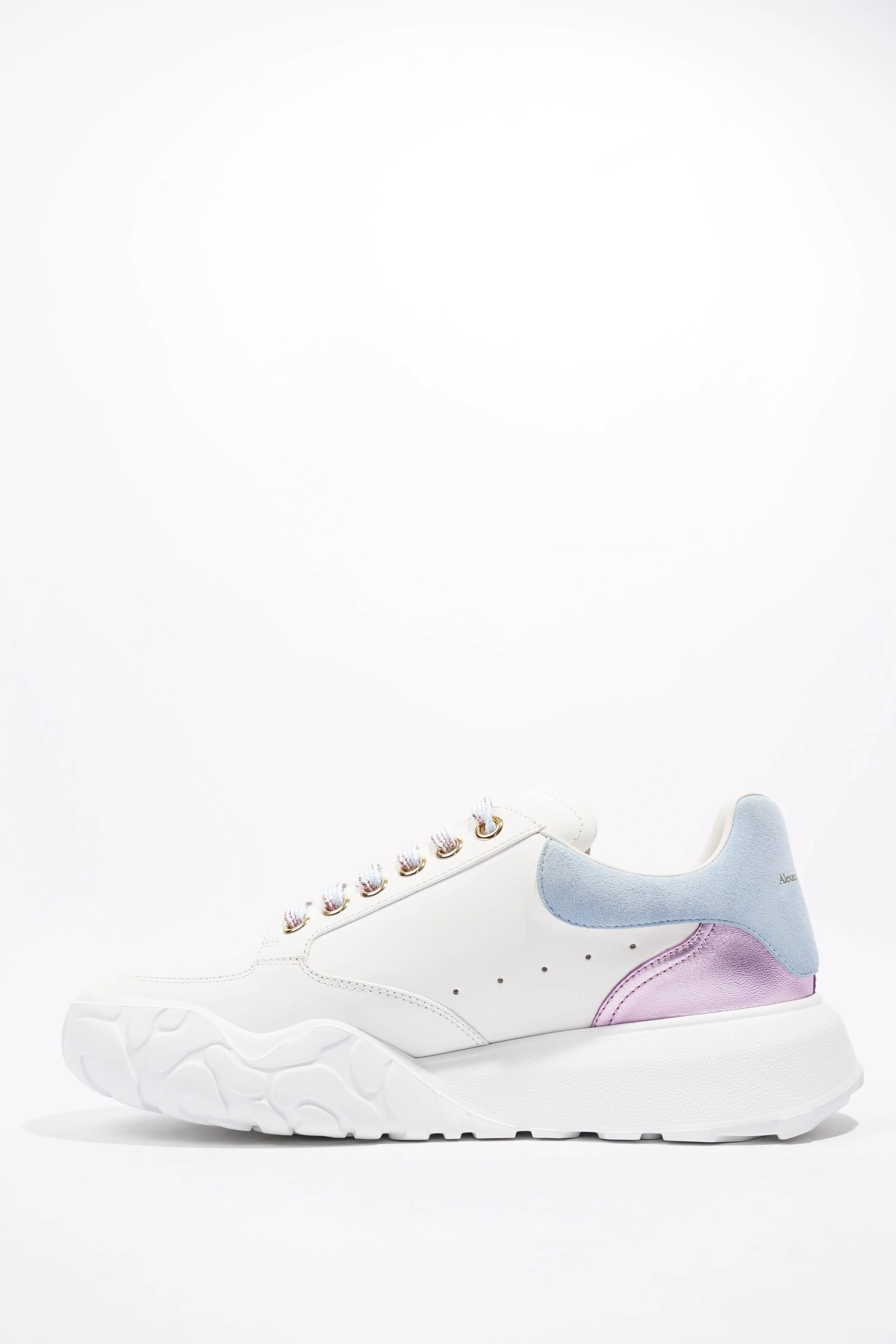 Alexander McQueen Oversized Court Sneaker White / Light Blue / Pink Leather EU 40 UK 7