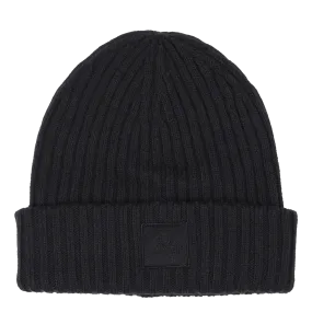 Alpha Square Rib Knit Beanie Black