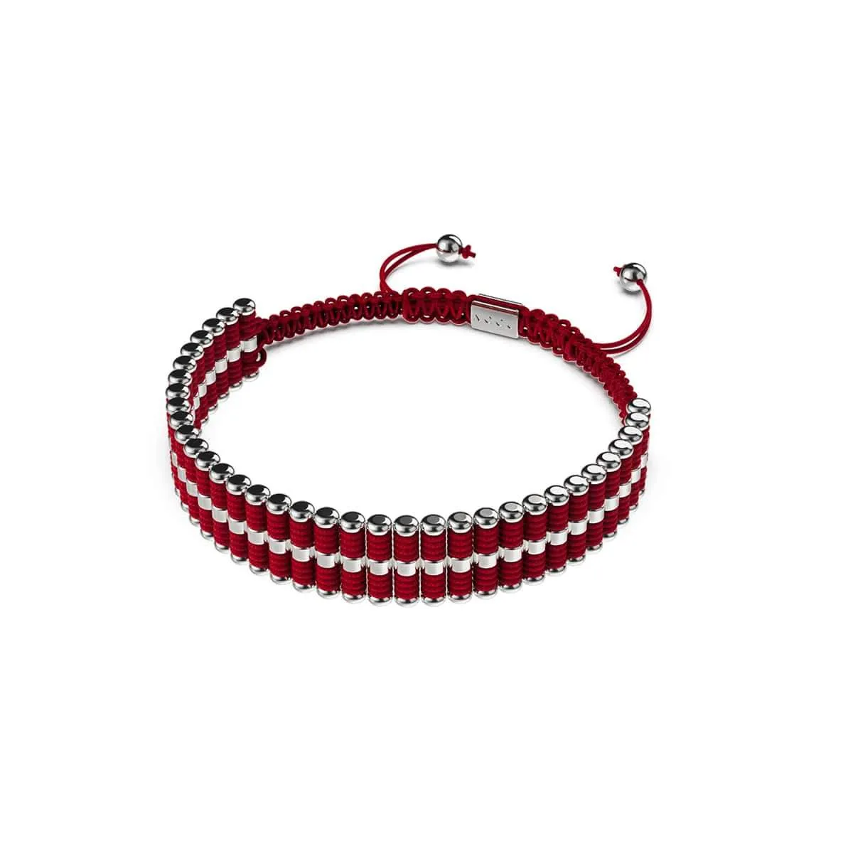 Amici | Silver | Red | Macrame Bracelet