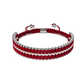 Amici | Silver | Red | Macrame Bracelet