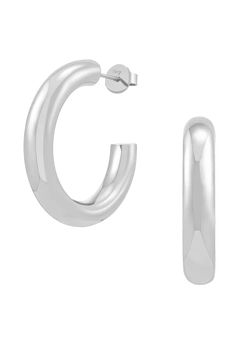 Amour Hoop Earrings - Silver