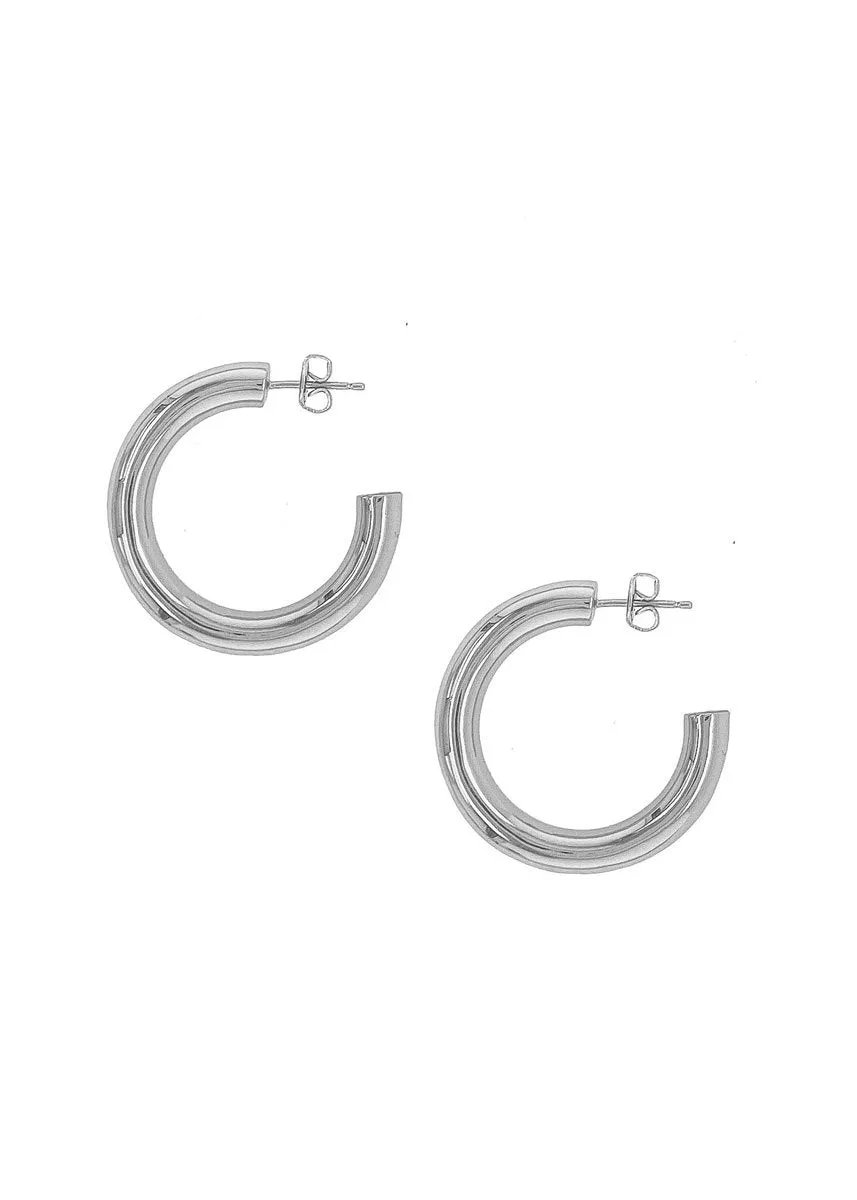 Amour Hoop Earrings - Silver