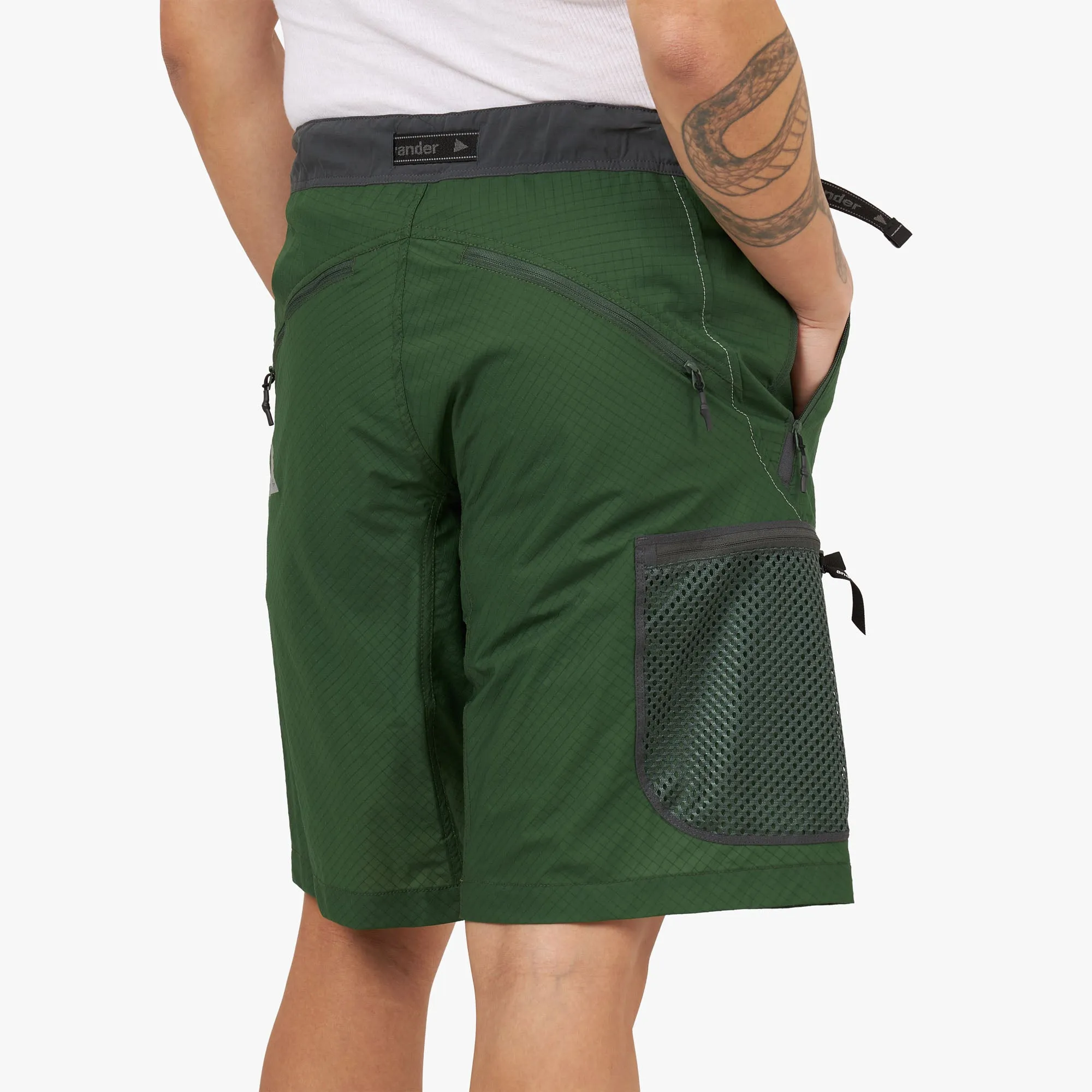 and wander Breath Rip Shorts / Green