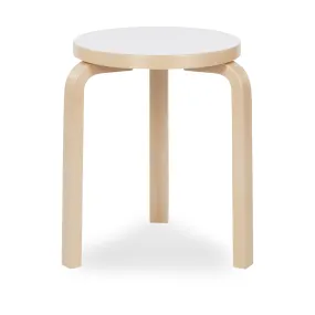 Artek Aalto Stacking Stool 60 - White/ Birch