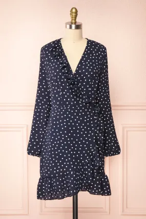 Aslaug Dots | Wrap Dress w/ Ruffles