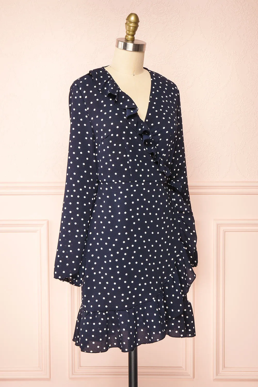 Aslaug Dots | Wrap Dress w/ Ruffles