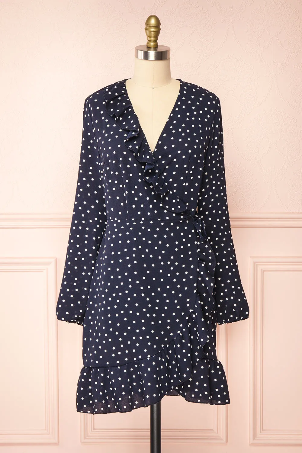 Aslaug Dots | Wrap Dress w/ Ruffles